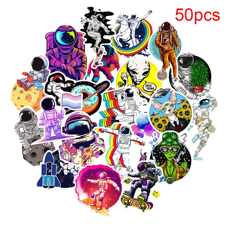 50PCS Astronaut Graffiti Waterpoof Sticker Skateboard Luggage Laptop DIY Sticker