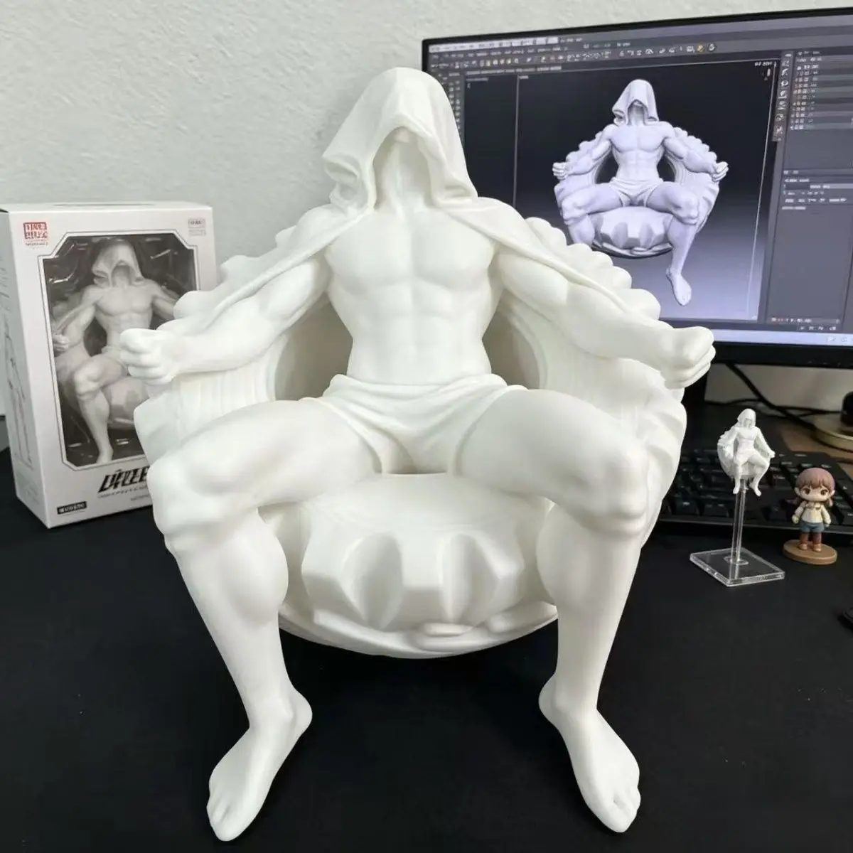 3D Printing Sculpture Creative Modern Sitting Posture Valentine's Day Ornament Pure Desire Gift Decor Ghost Desktop Ornament