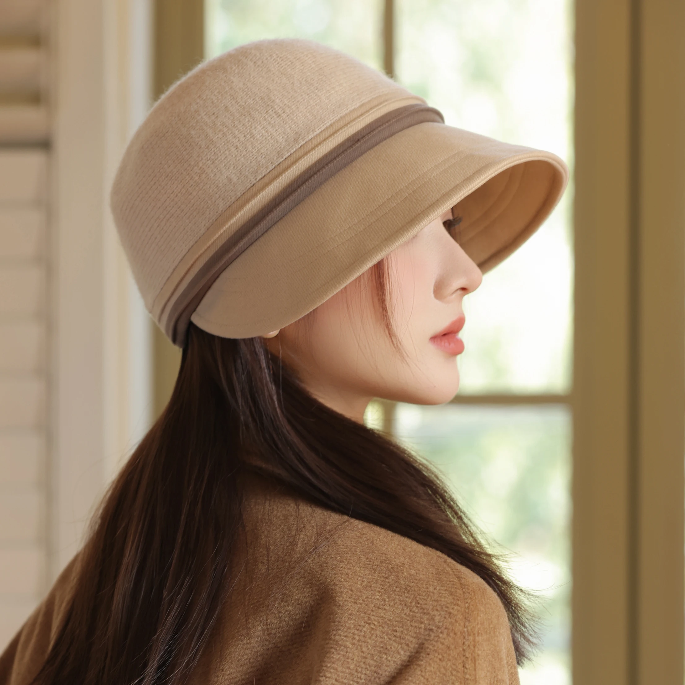 HT5016 Eimer Hut Hohe Qualität Herbst Winter Wolle Hüte für Frauen Damen Packbare Breite Krempe Hut Weibliche Elegante Angeln Eimer Kappe – Detail 5