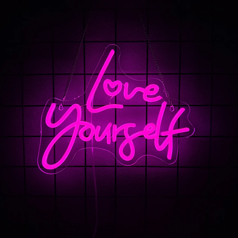 

Love Yourself Neon Sign For Wall Decor,Led Neon Light For Bedroom,Living Room,Wedding,Office,Party,Bar,Valentine'S Day Gift