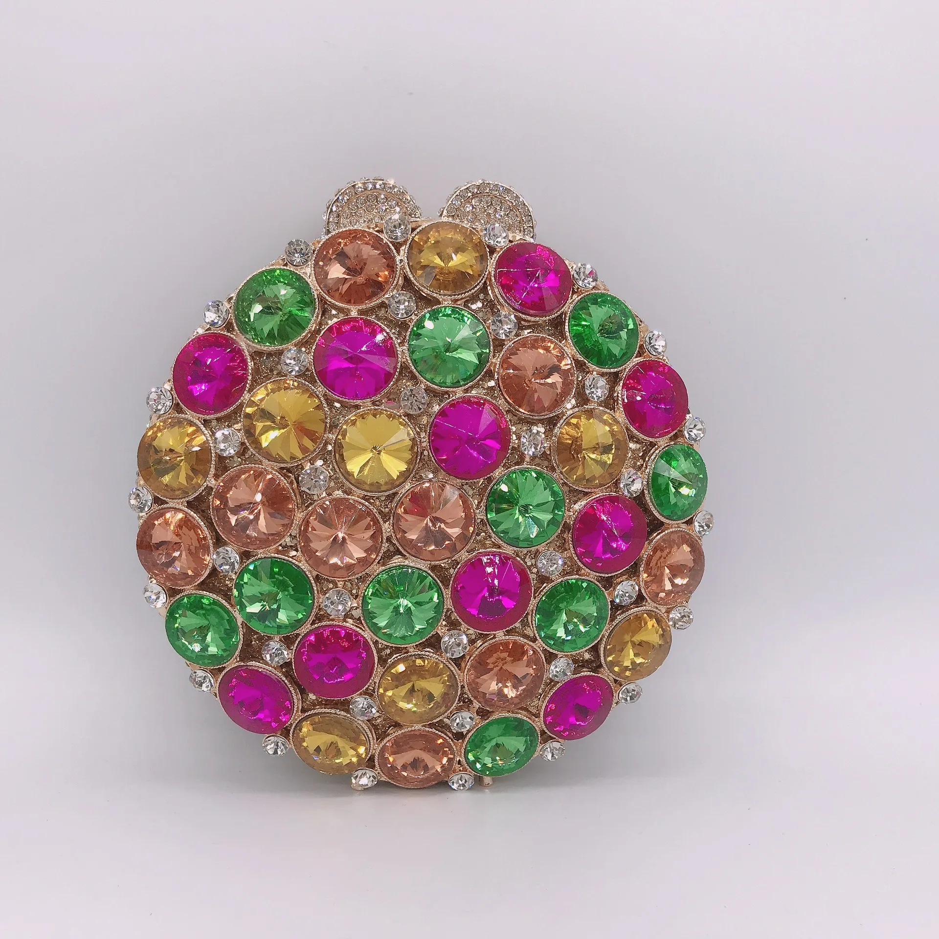 

Diamond Dinner Round Diamond Clutch Celebrity High-end Banquet Women's Bag Stone Clutch Party Gathering Sac De Marque Luxe Femme