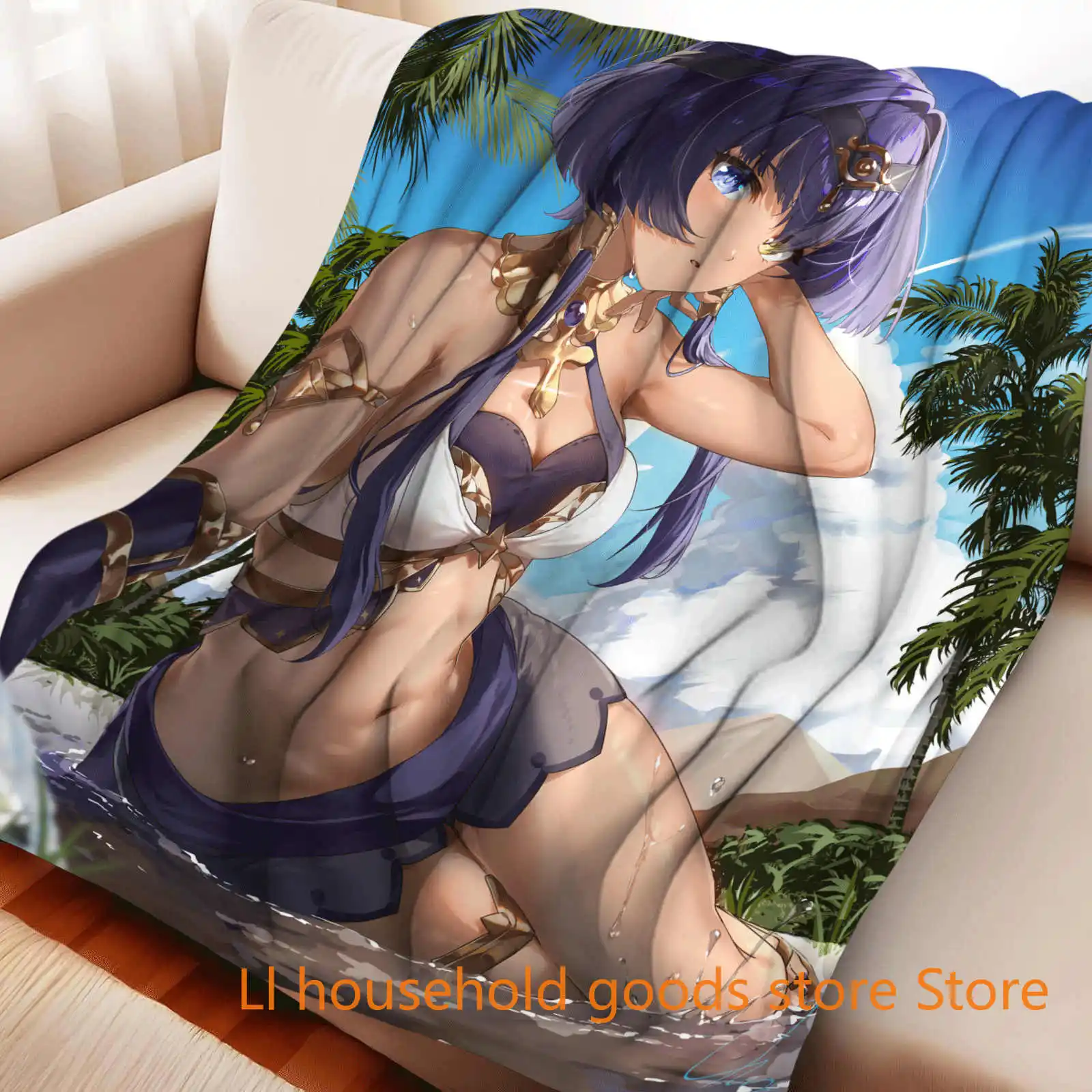 

Genshin Impact Accounts Фланелевое одеяло Домашняя кровать Офис RV Доступны четыре сезона