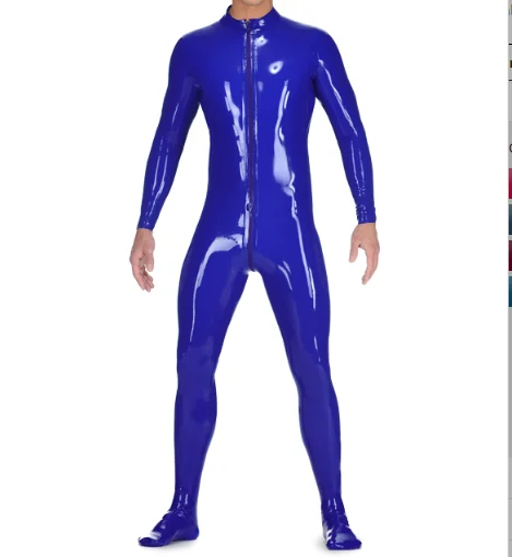 

100% latex Rubber Gummi Blue men's tights special occasion role-playing party comfortable and handsome xs-xxl 0.4 mm