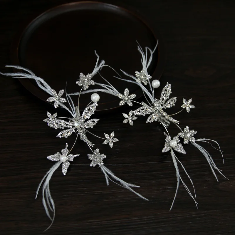 

Свадебная заколка для волос CC Fairy Tiara Feather Dragonfly: Изысканная, элегантная, со стразами, стильная боковая заколка-украшение для волос