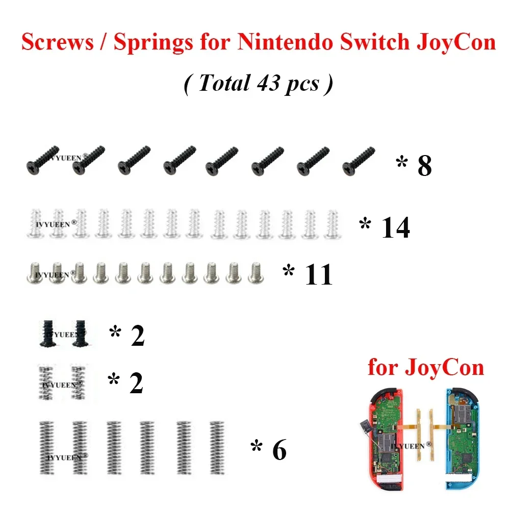 IVYUEEN dla Nintendo przełącznik konsoli zestaw do pełnego zestaw śrub JoyCon dla NintendoSwitch Joy Con naprawa śrub wymiana kontrolera