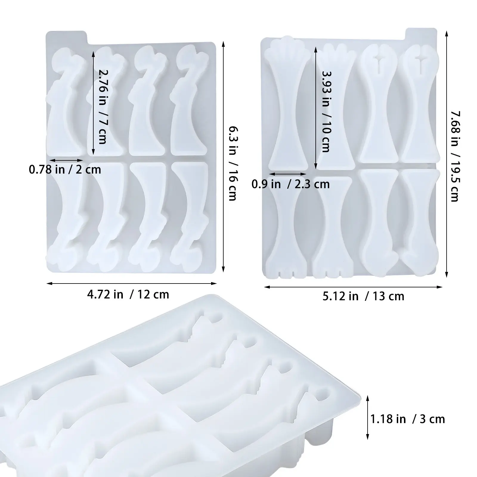2Pcs Smooth Surface Chess Pieces Moulds Silicone Material for DIY Resin Casting Family Activity Reusable Epoxy view 5