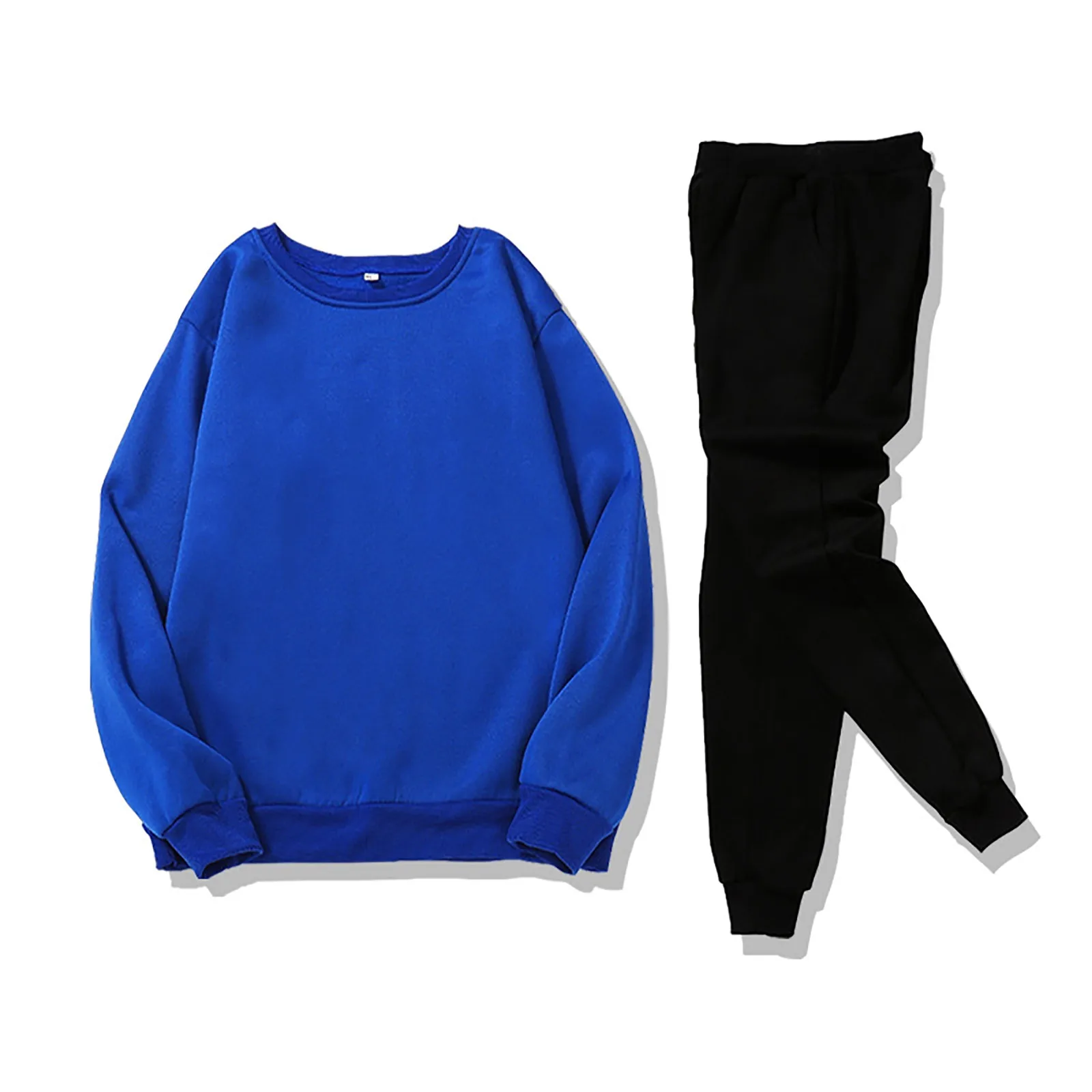 

Men Regular Fit Suits Men And Women And Winter Leisure Solid Color Long Sleeve Sweater Pants Sports Suit And Suit Men