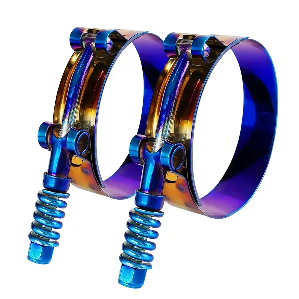 Universal Stainless Steel T-Bolt Exhaust Pipe Clip 2/2.25/2.4/2.5/2.75/3/4 inch Silicone Turbo Hose Coupler T Bolt Super Clamp