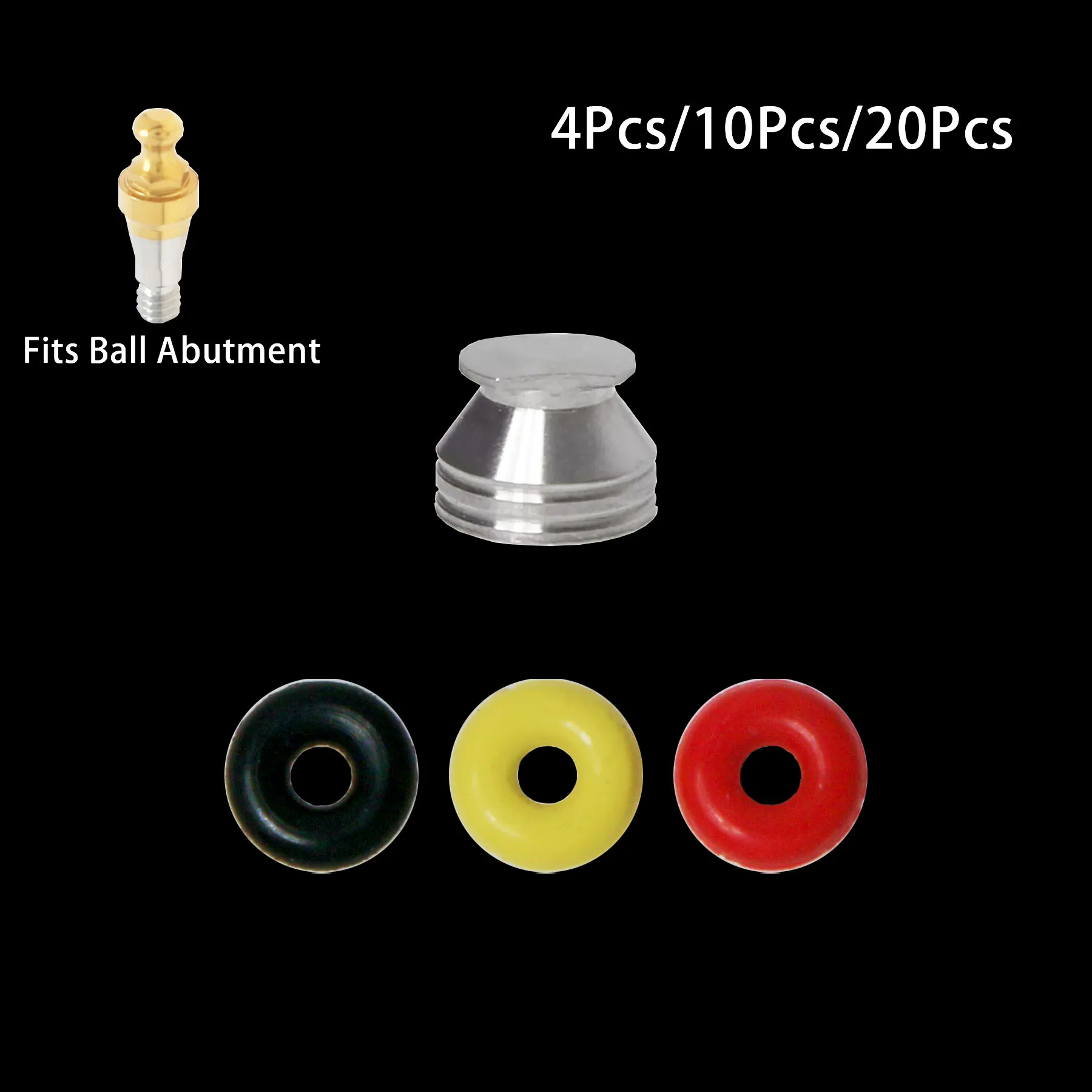 

O-Ring Kit & Metal Housing Laboratory Black O-Ring fits Compatible Hiossen Ball Attachment Abutment