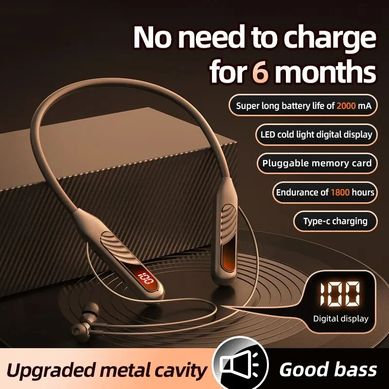 

Bluetooth 5.3 Headphone Portable Charging Bin Display Bass Wireless Earphones Earbuds Stereo Headset Outdoor Sports Waterproof