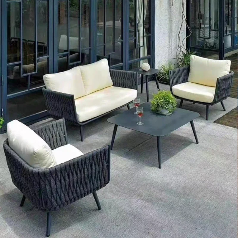 Single Sofa Person Couch Sofas Street Modern Garden Furniture Living Room Sets Patio Balcony Lounge Set Luxury Outdoor 1-person