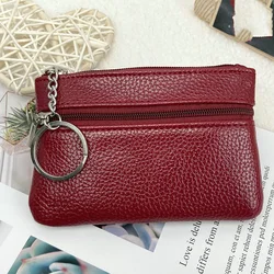 Monederos de cuero PU para mujer, monedero pequeño para cambio de dinero, billetera de bolsillo, estuche para llaves, Mini bolsa funcional, billetera para tarjetas con cremallera