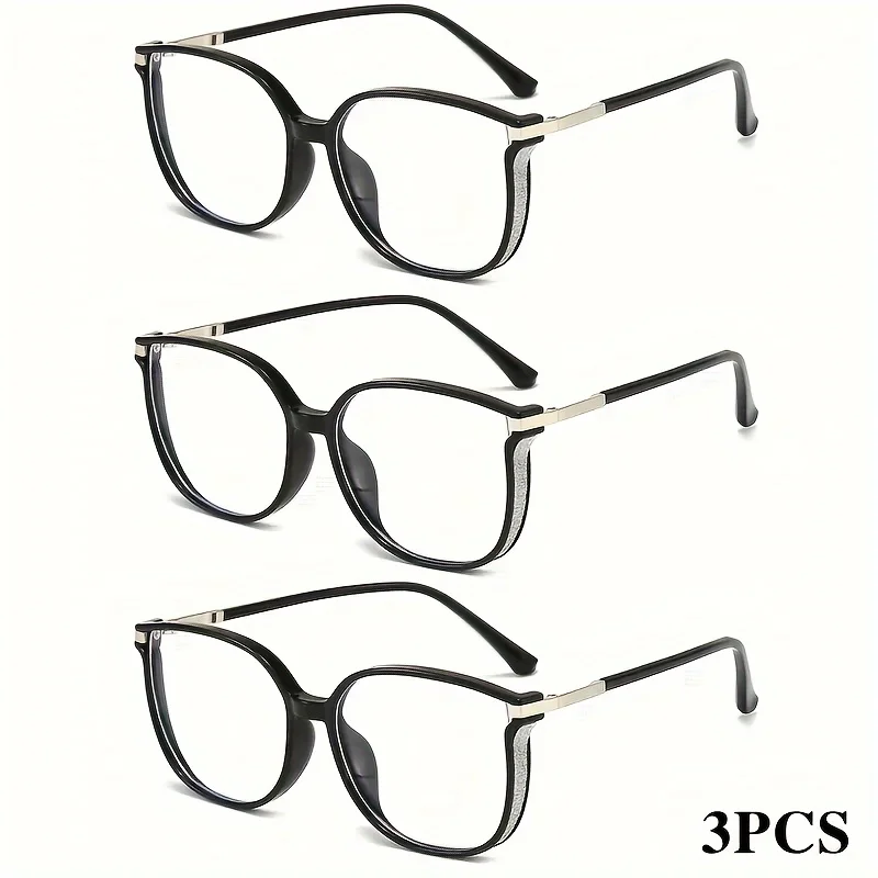 3pcs Reading Glasses Woman Square Prescription Lenses Multifocal Eyeglasses Anti-blue Light Computer Eyewear Frame Women