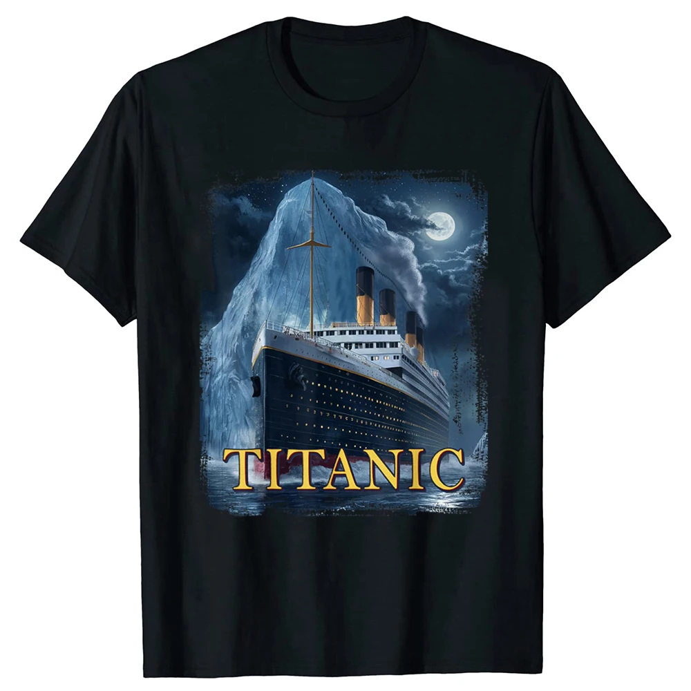 Funny Titanic Cruise Ship Graphic T-shirts Tshirt Men Women's Fashion Casual Oversized 100% Cotton Boat Film Loose T Shirt