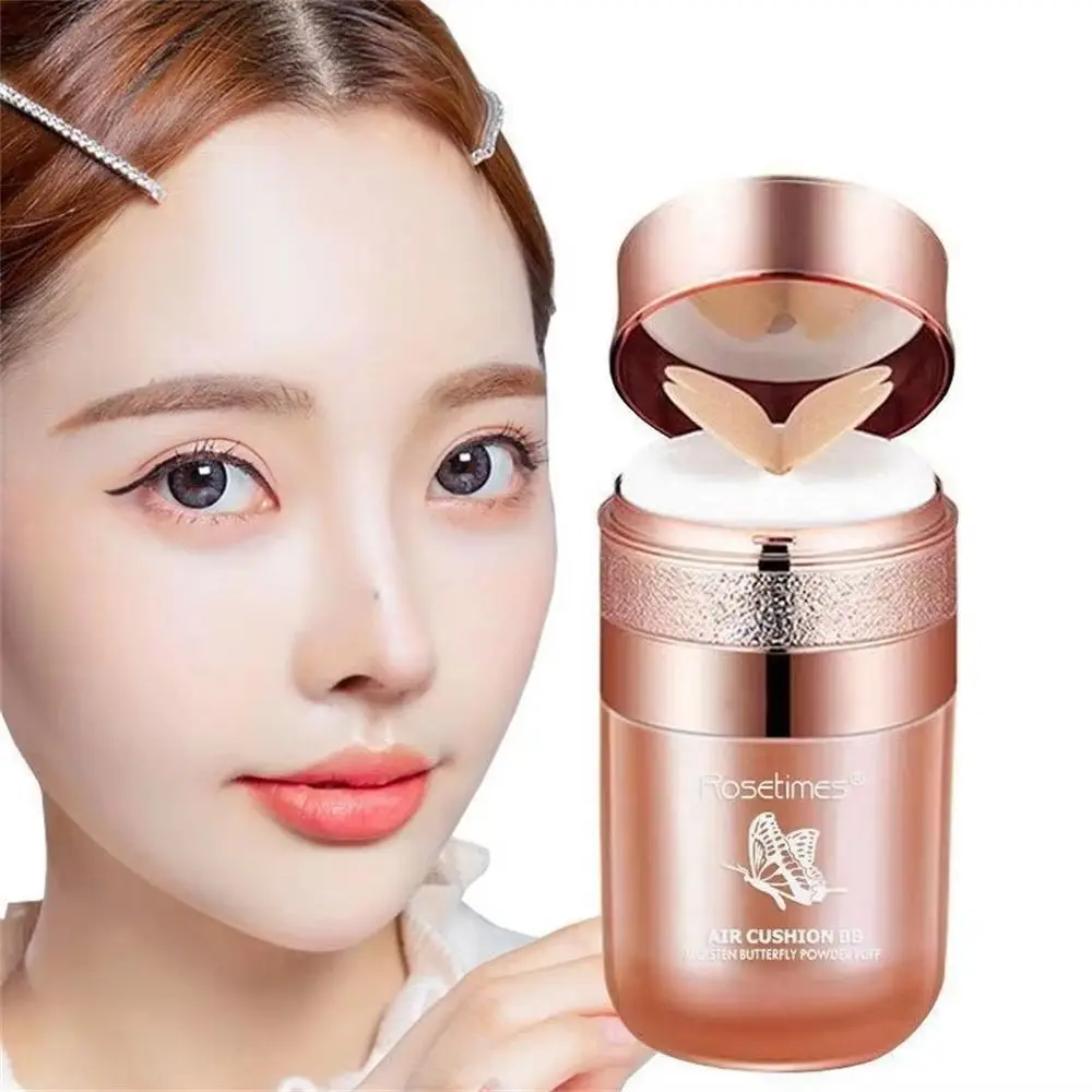 Whitening Butterfly Cushion BB Cream Concealer Natural Finish Butterfly Powder Puff CC Cream Oil-control Moisturizing Foundation