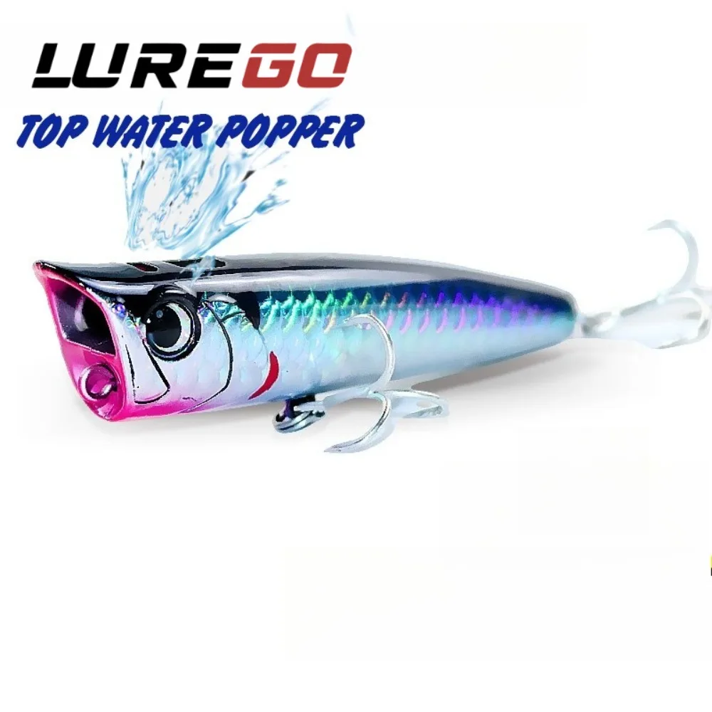 1 Stück Topwater Big Splash Popper Walking Bait – 8,5 g/15 g Spray-Wasserflächenköder für Salzwasser und Süßwasser, asiatischer Seebarsch