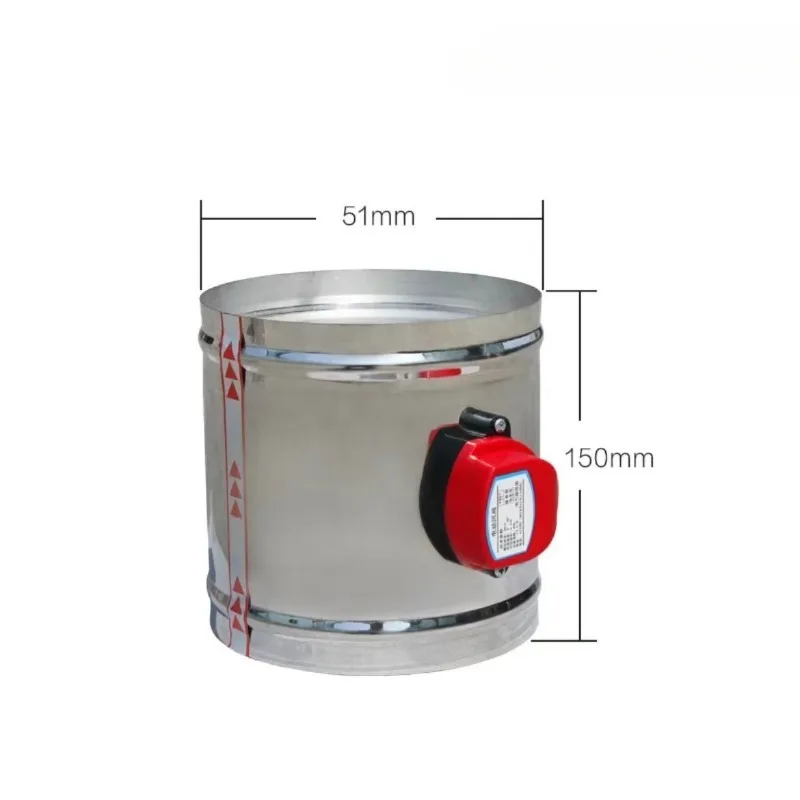 1pc 220V/12V/24V Stainless Steel 201 Motorized Damper Solenoid Valve 4/5/6/8 inch Air Duct Vent 63/76/80/100/125/150/200/250 mm