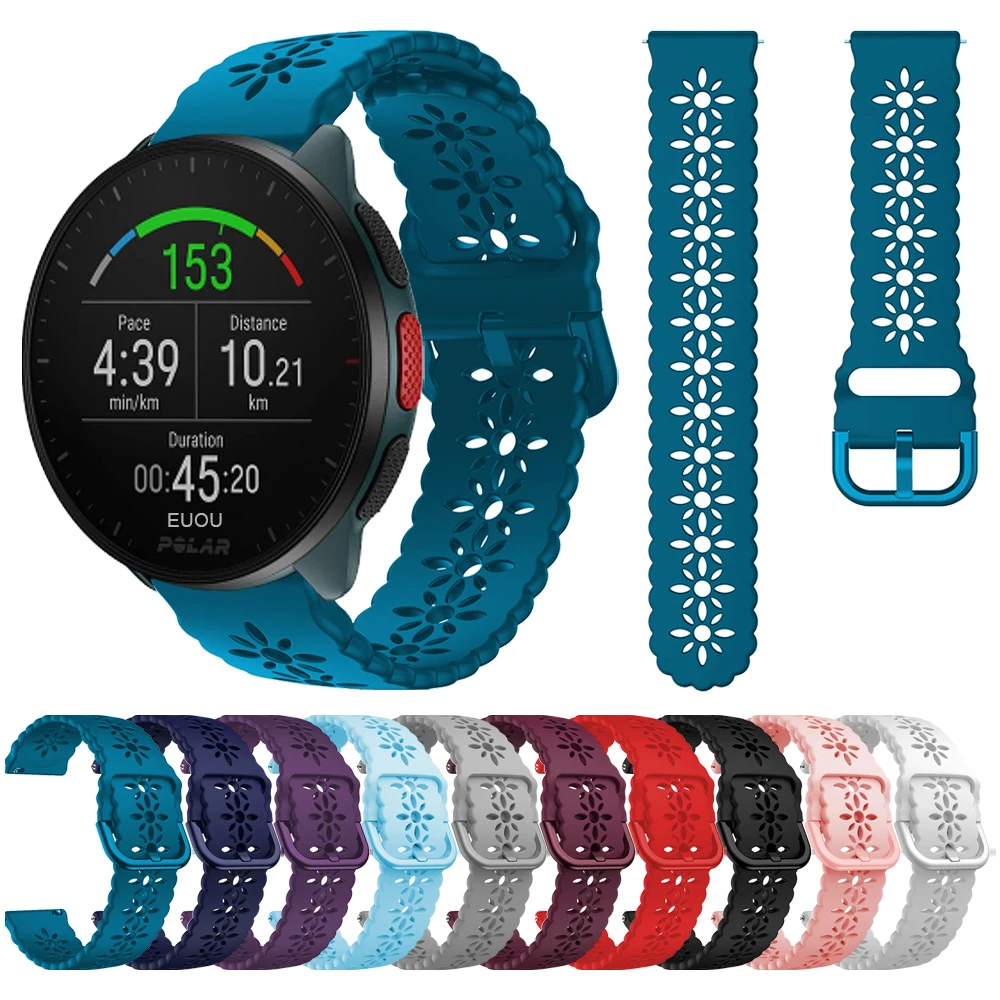 20mm Wristband Lace Silicone Band Compatible With Polar Pacer / IGNITE 2 Unite Smart Watch Strap Accessories For Women Girls