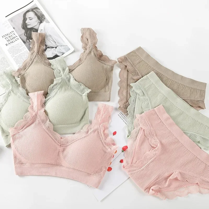 Sexy Women Bra Panties Set Push Up Sports Bra Set Letter Strap Seamless Active Bra Women Lingerie Set Fitness Top Underwear