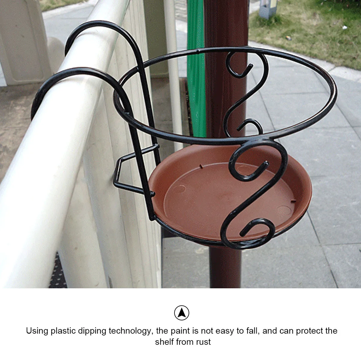 

1 шт., балконный забор, подставка для цветов, европейский стиль, железная художественная корзина, устойчивая к ржавчине подвесная корзина, держатель для цветов для домашнего кафе