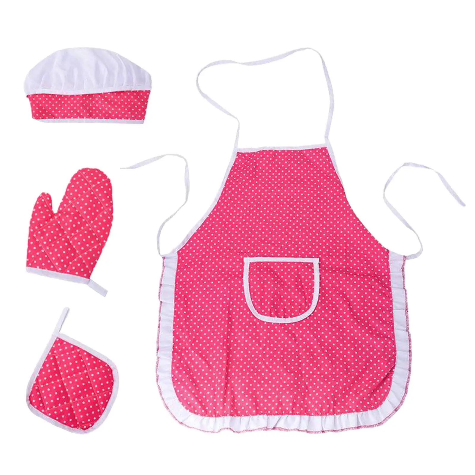 4Pcs/Lot Child Chef Dress Up Clothes Cooking Baking Tools Pretend Play Kitchen Apron Chef Kitchen Play House Toy