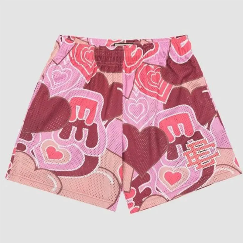 2024 New Summer Eric Emanuel EE Basic Mesh Short Classic Floral Printed Gym Shorts Men's Gym Basketball Sports Beach Shorts