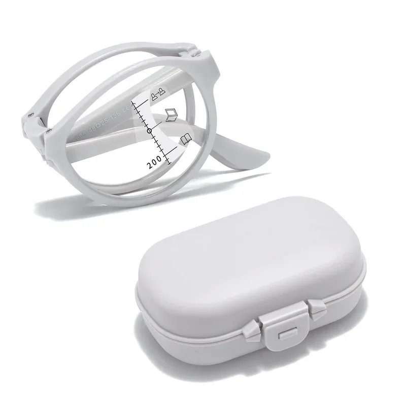Women Men Folding Round Reading Glasses with Case Trendy Portable Presbyopia Eyeglasses Diopter Prescription Eyewear +1.0 ~ +4.0