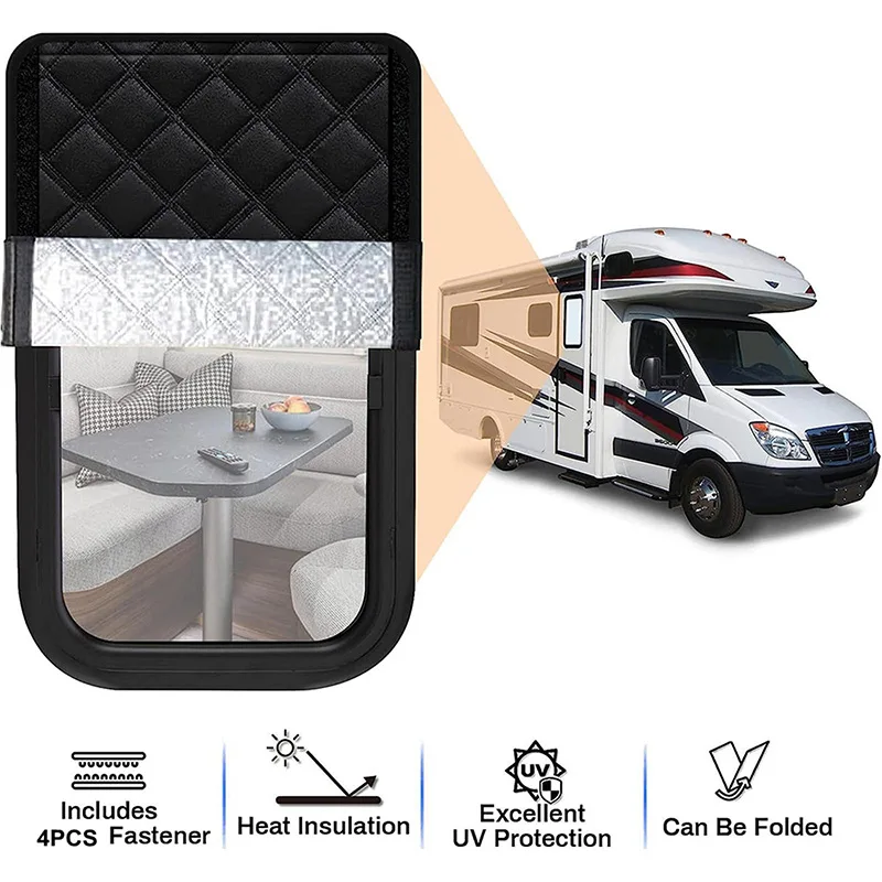 RV Window Shade Thermal Insulation Blackout Blind Foldable UV Reflective Cover Privacy Protection for Camper Caravan Motorhome