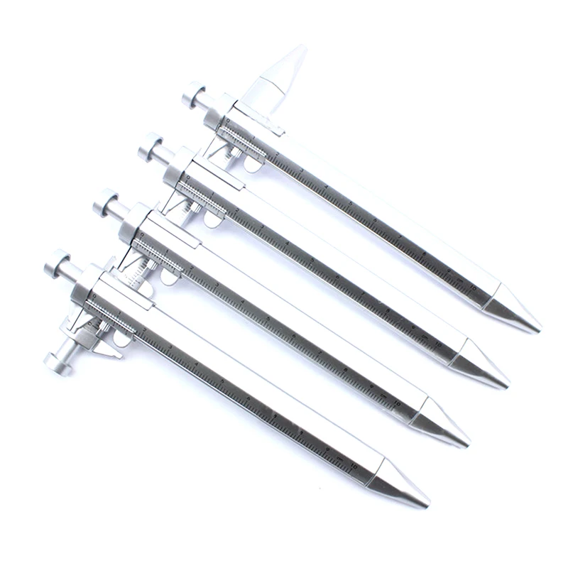 0-100MM Vernier Caliper Marker Pen Ballpoint Pen Silver Gauging Tools Multifunction Measuring Pen Creative Measuring Hand Tool