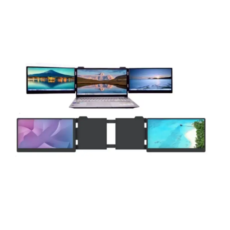 13.3 Inch 16:9 IPS Panel Triple Portable Monitor Dual LCD Screen Laptop Gaming Extender Dual Screen Display Type C