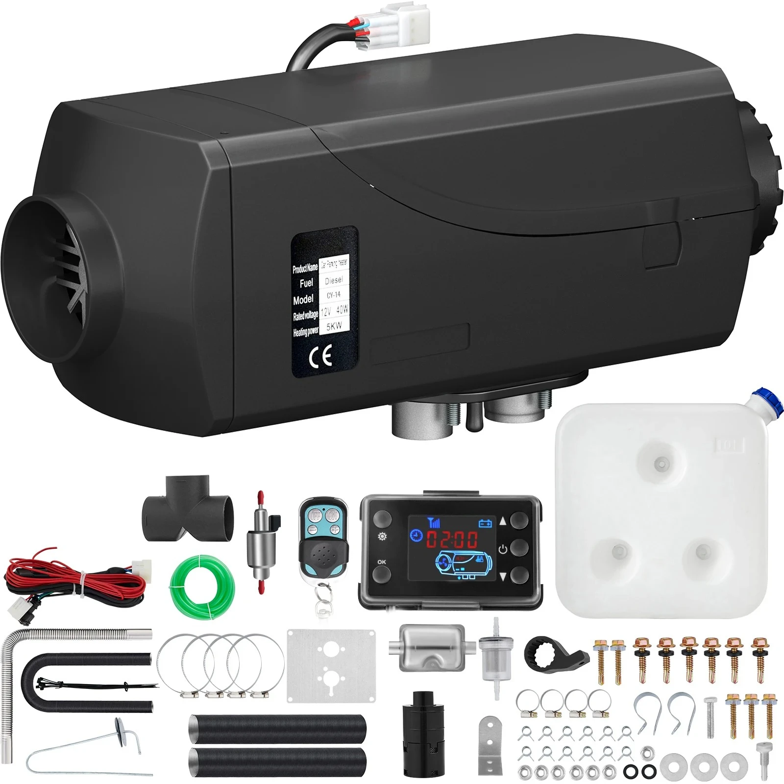 5KW Diesel Air Heater 12V Diesel Parking Heater LCD Switch Diesel Heater Low Noise Fit for RV Trailer Trucks Boats Vans