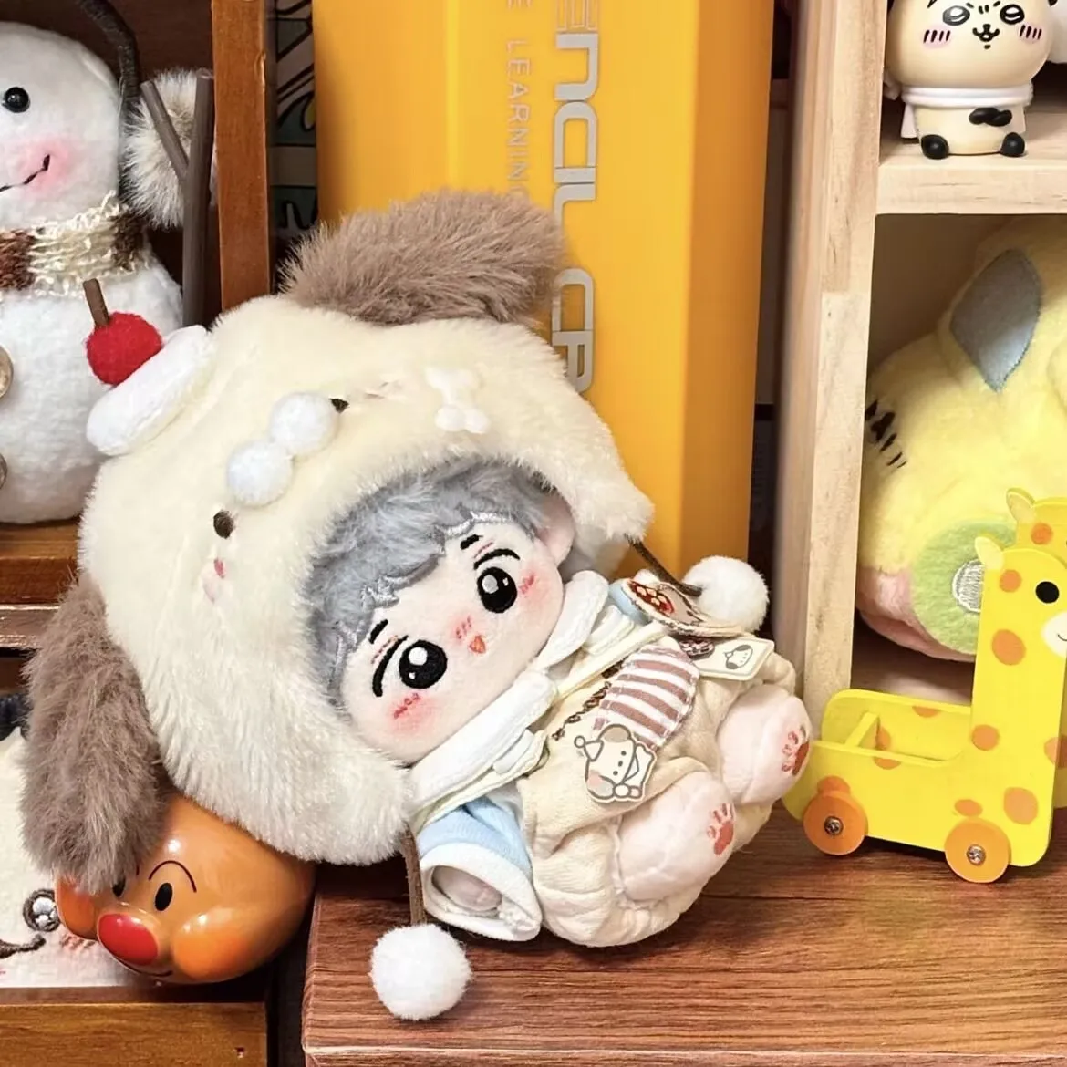 10cm / 20cm コットン製ドール「パピーケーキ」ドレスセット、キュートなドールドレスアクセサリー、カジュアルスポーツウェア、ぬいぐるみ着せ替え服