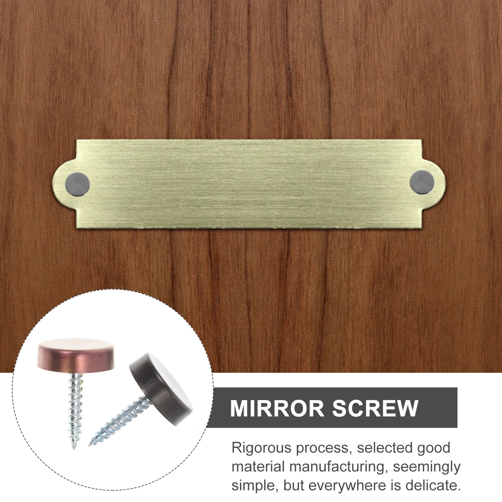 

8 Sets Steel Decorative Nails Black Fixing Screws Mirror Copper Copper Advertising Glass St off Flat