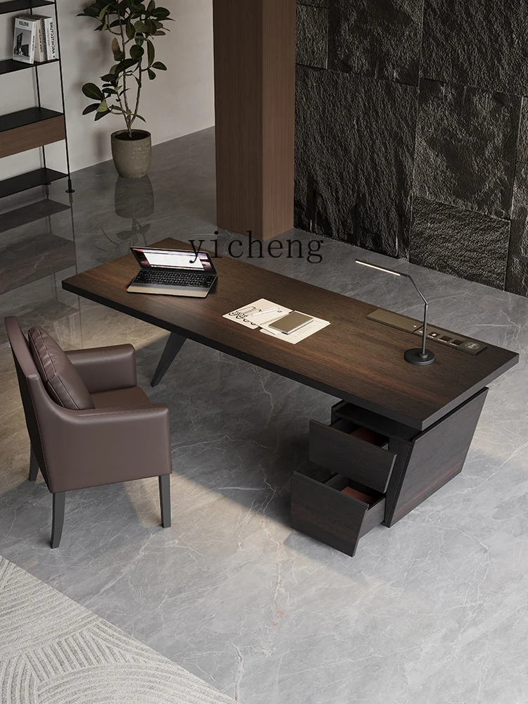 r8.12-Minimalist Desk Modern Designer Advanced Solid Wood Desk Home Study Living Room Computer Desk