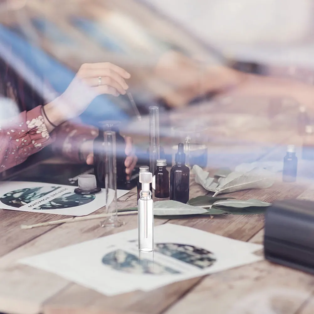 

100pcs Empty Glass Bottles for Perfume Samples Travel Size Test Tube Vials Small Container Refillable Mini Fragrance Dispenser