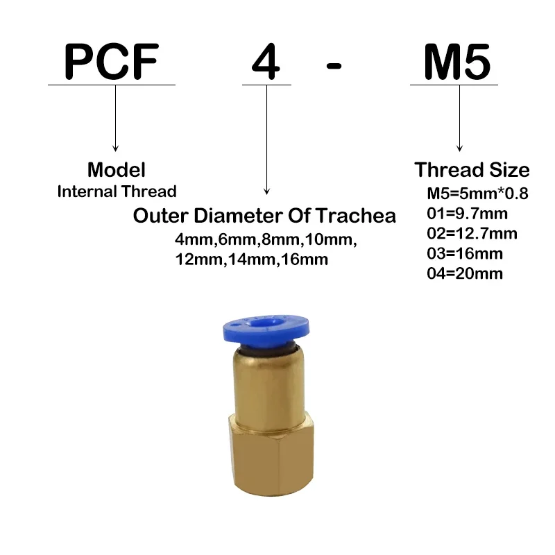HLH HIGH QUALITY 100PCS BSPT PCF6-01, 6mm To 1/8