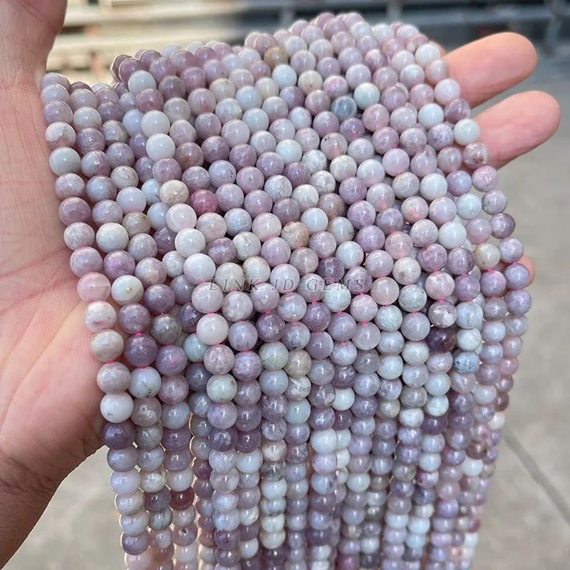 1A Natural Plum Flower Tourmaline Beads Round Loose Spacer Beads 6 8mm Pick Size For Jewelry Making Handmade Bracelet Accessory view 3