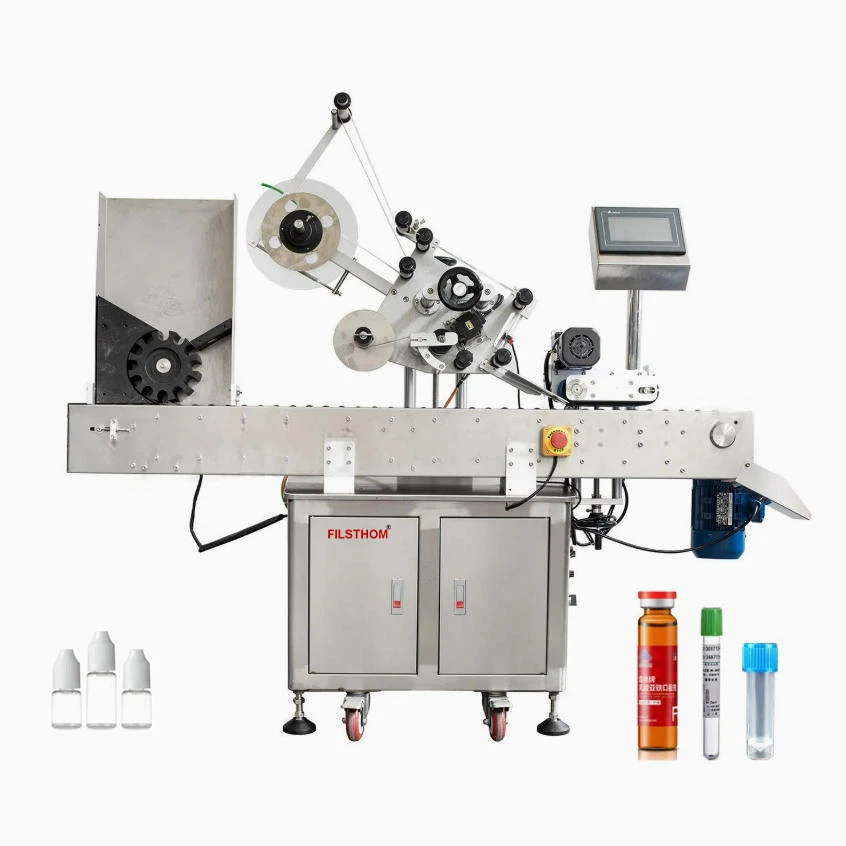 Automatic Horizontal Labeling Machine For Small Vial Bottle Tube Ampoule Serum Round Container Sticking Tag