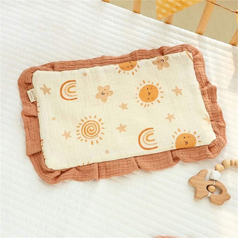 Newborns Flat Pillow Lovely Printed Baby Sleep Pillow 3-Layer Cloud Pillow  Four Season Universal Headrest Cushion