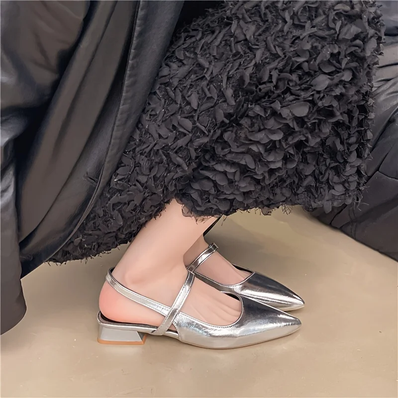 Summer New Fashion Outdoor Pointed Toe Versatile Low Heel Women's Single Shoes image 3