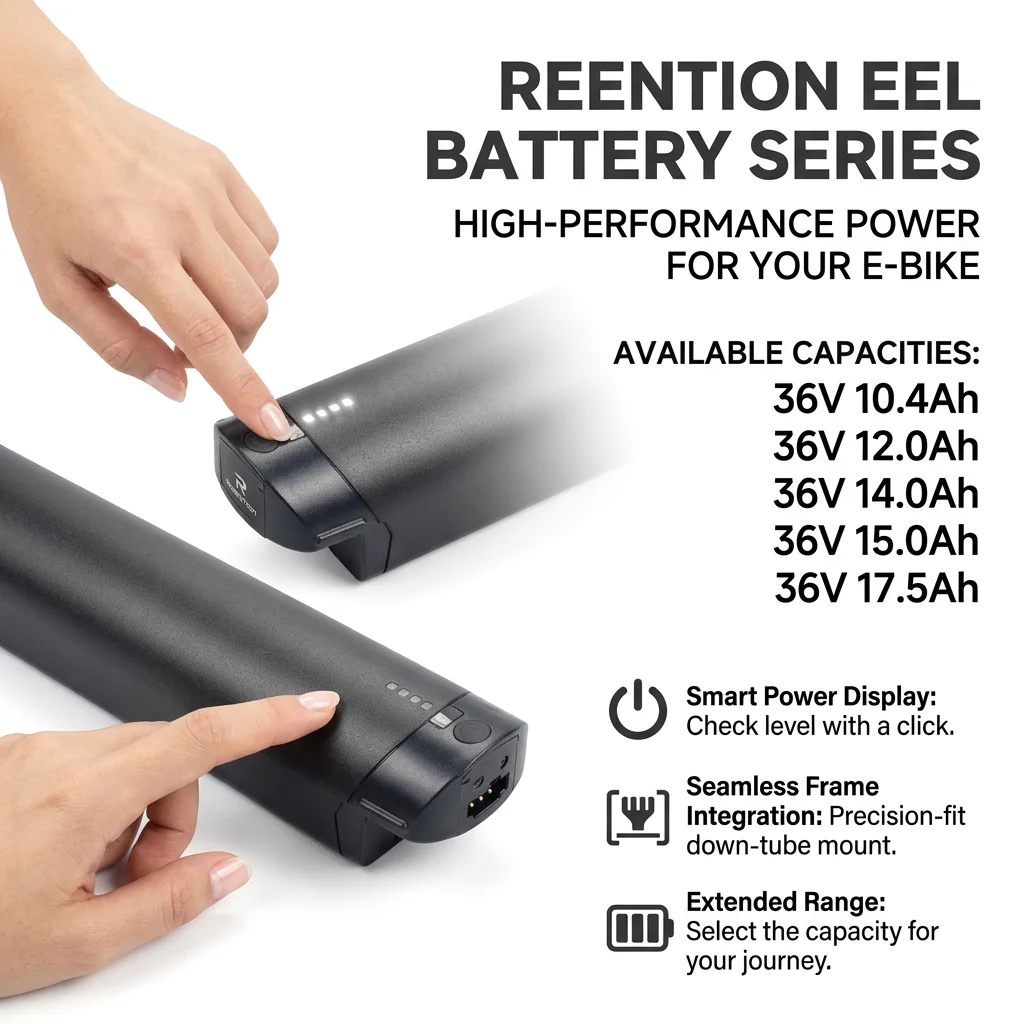 

Аккумулятор для электровелосипеда 36V Reention EEL Pro mini 10.4Ah 14Ah, скрытые литиевые батареи для моделей DISCOVERY, VOYAGER, CROSSTRAIL, EXPLORER, TRANSPORT