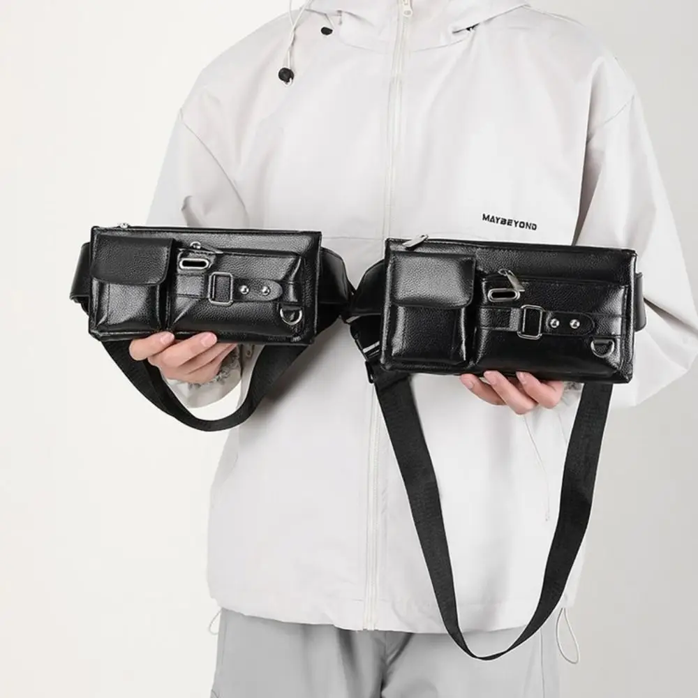 

Fashion Accessory Vintage Style Men Shoulder Bag Business Design Pu Leather Fanny Pack Multipocket Waist Bag Daily Carry