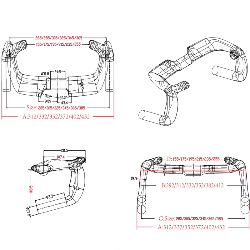 2026 HB25 Carbon Rennradlenker UD Matt 31.8MM Fahrradlenker Fahrradteil – Detail 3
