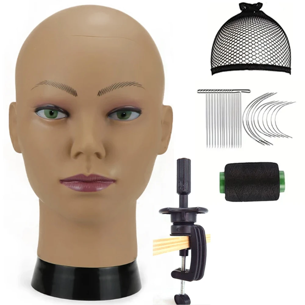 Mannequin Head With Tripod For Making Wig Hat Glasses Mask Display Cosmetology Manikin Head For Makeup Practice Wig Install Kit