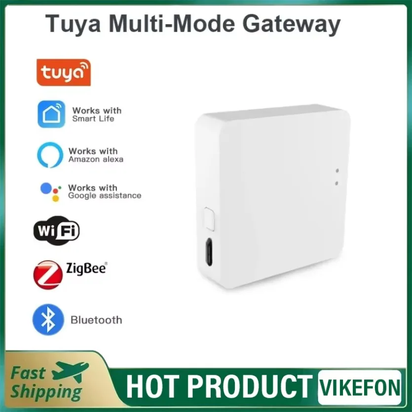 

VIKEFON Smart WiFi/Zigbee Smoke Detector Smart Fire Alarm Progressive Sound Photoelectric Smoke Sensor Work with Multimode Hub