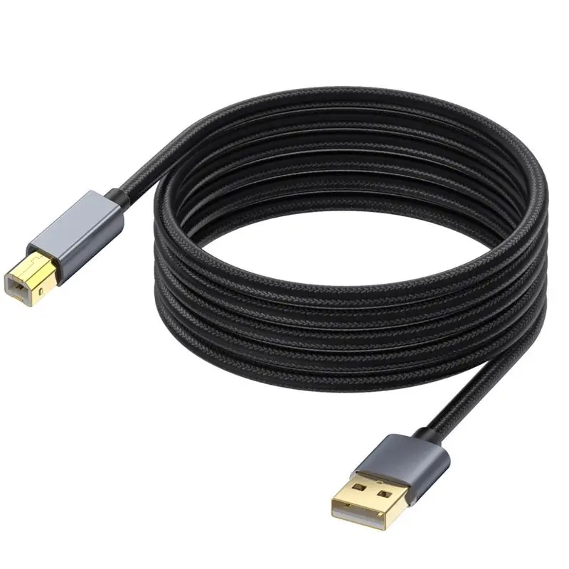 USB Printing Cotton Mesh Gold Plated USB 2.0 A to B Male Head Printer Scanner MIDI Controller Electronic Keyboard Adapter Cable