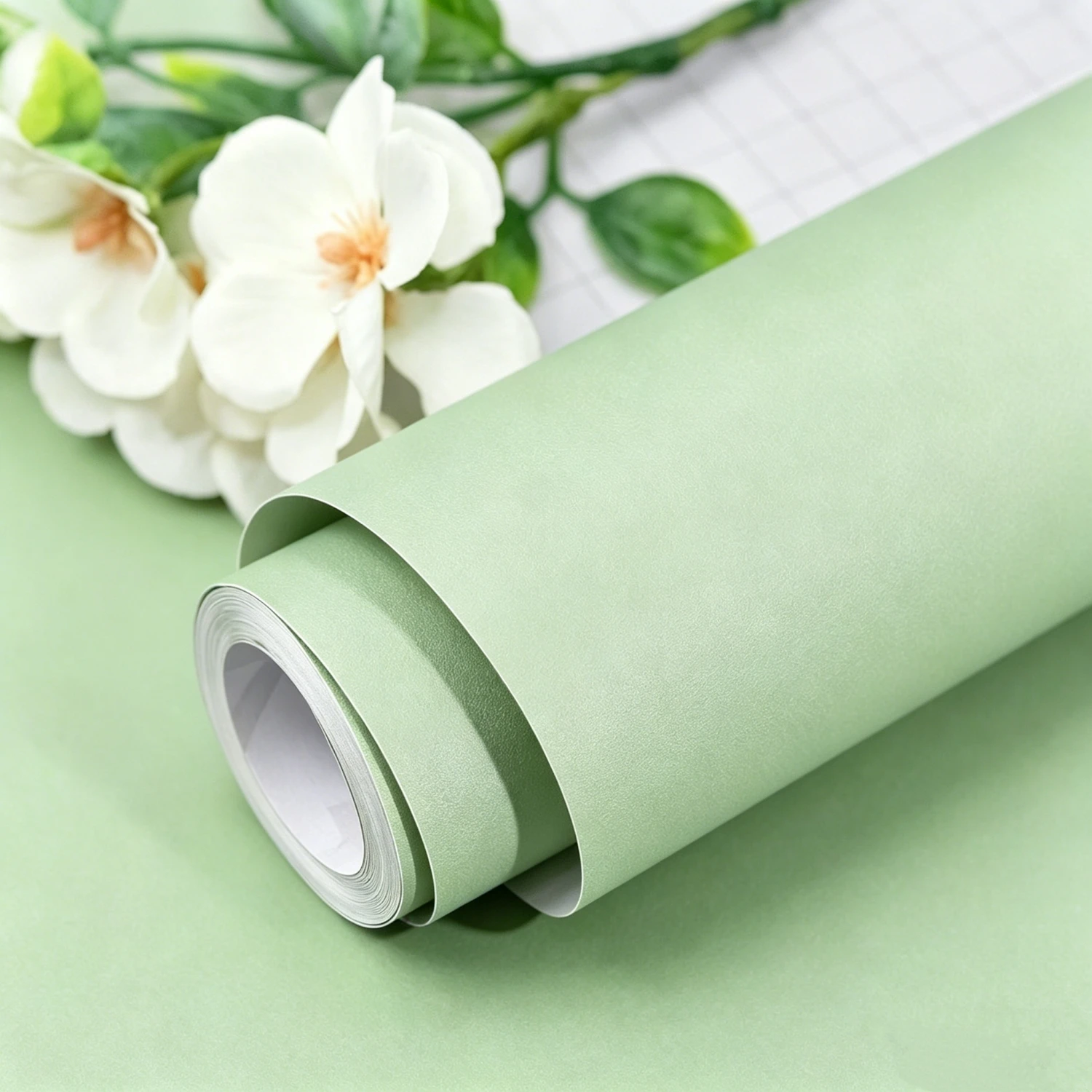 

1/2/3/5M Matte Thickened Stickers Self-adhesive Film Green Furniture Kitchen for Cupboards Tables Wall DIY Renovation Wallpapers