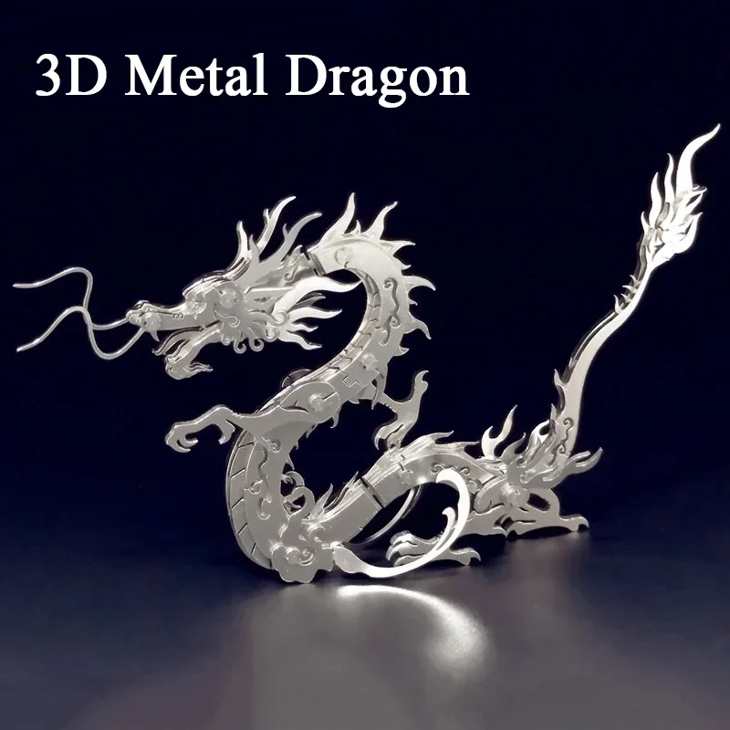 3D Metal Puzzle Animal Chinese Dragon Horse Model Scorpion Jigsaw DIY Tiger Monkey Assembly Kits for Adults Gifts Home Decor