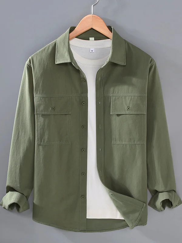 

Весенняя повседневная хлопковая рубашка с длинным рукавом для мужчин, молодежная модная стильная рабочая одежда, однотонная рубашка на пуговицах, впитывающая пот