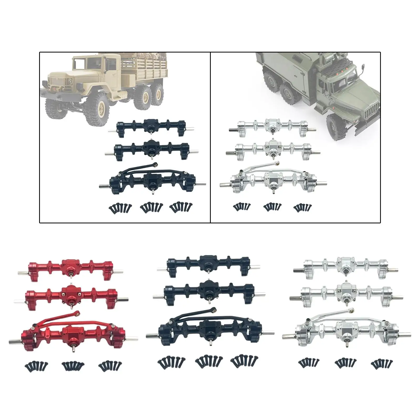 RC Anteriore Medio Asse Posteriore Set Aggiornamento in Metallo Sostituisce Facile da Installare Modifica Parti di Veicoli Modello RC per B36 B16